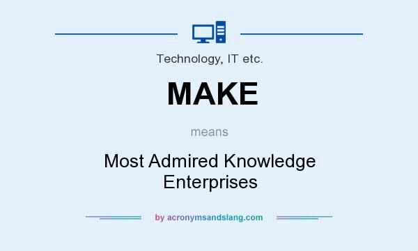 What does MAKE mean? It stands for Most Admired Knowledge Enterprises