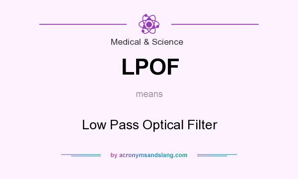 What does LPOF mean? It stands for Low Pass Optical Filter