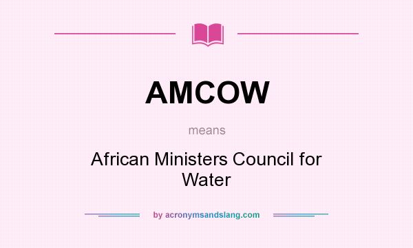 What does AMCOW mean? It stands for African Ministers Council for Water