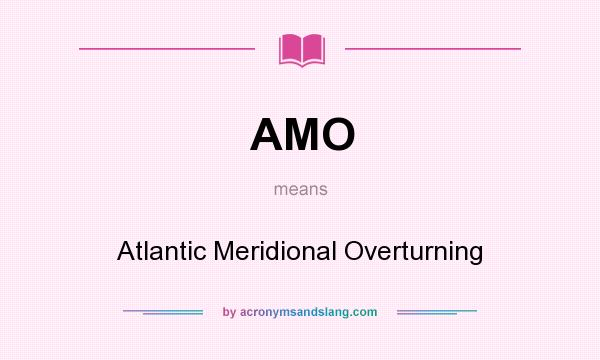 What does AMO mean? It stands for Atlantic Meridional Overturning