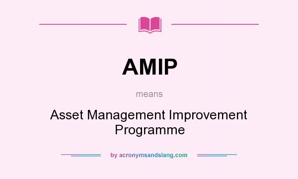 What does AMIP mean? It stands for Asset Management Improvement Programme