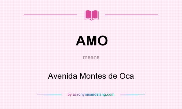 What does AMO mean? It stands for Avenida Montes de Oca