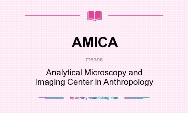 What does AMICA mean? It stands for Analytical Microscopy and Imaging Center in Anthropology