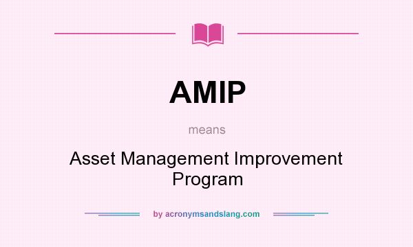 What does AMIP mean? It stands for Asset Management Improvement Program