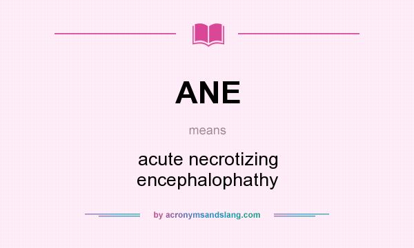 What does ANE mean? It stands for acute necrotizing encephalophathy