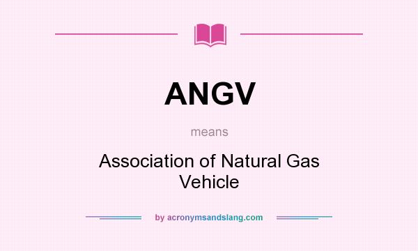 What does ANGV mean? It stands for Association of Natural Gas Vehicle