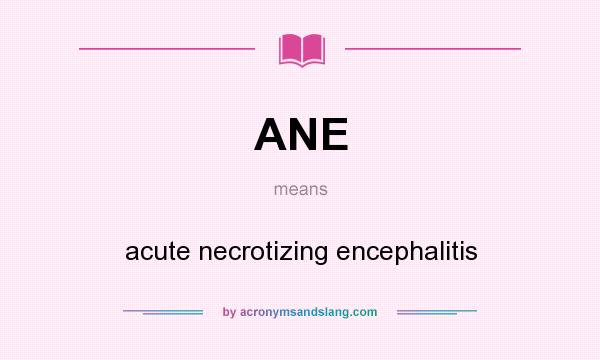 What does ANE mean? It stands for acute necrotizing encephalitis
