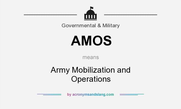 What does AMOS mean? It stands for Army Mobilization and Operations