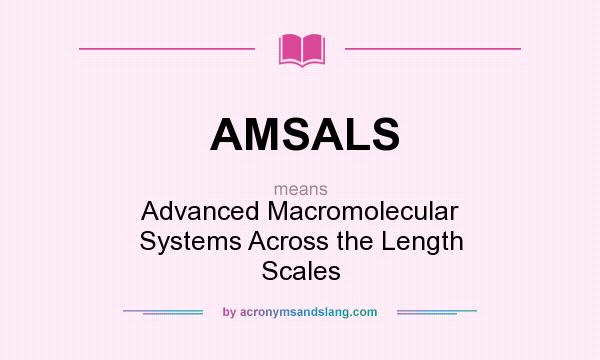 What does AMSALS mean? It stands for Advanced Macromolecular Systems Across the Length Scales