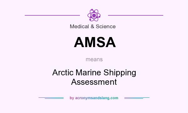 What does AMSA mean? It stands for Arctic Marine Shipping Assessment