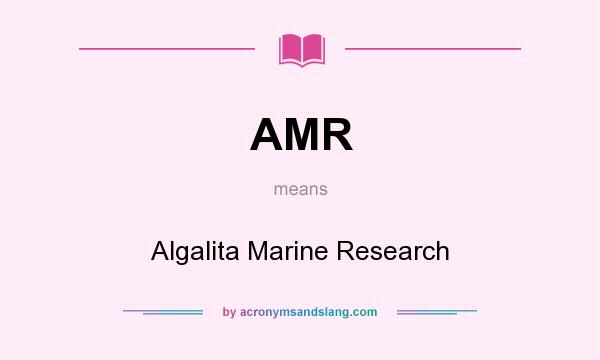 What does AMR mean? It stands for Algalita Marine Research