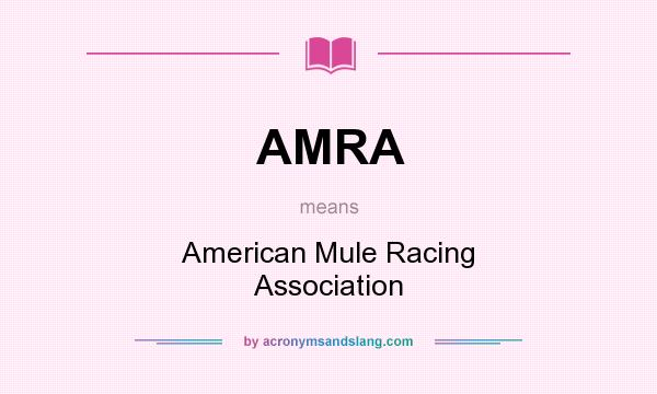 What does AMRA mean? It stands for American Mule Racing Association