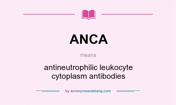 What does ANCA mean? It stands for antineutrophilic leukocyte cytoplasm antibodies
