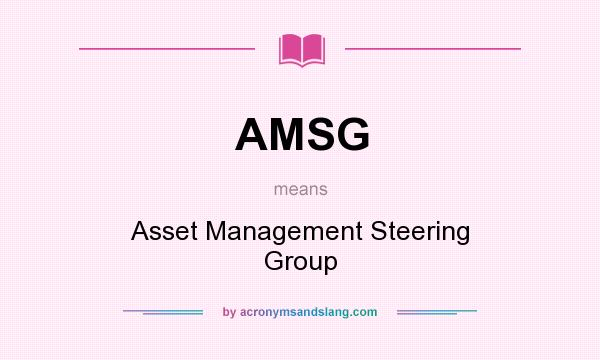 What does AMSG mean? It stands for Asset Management Steering Group