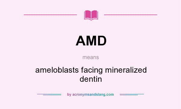 What does AMD mean? It stands for ameloblasts facing mineralized dentin