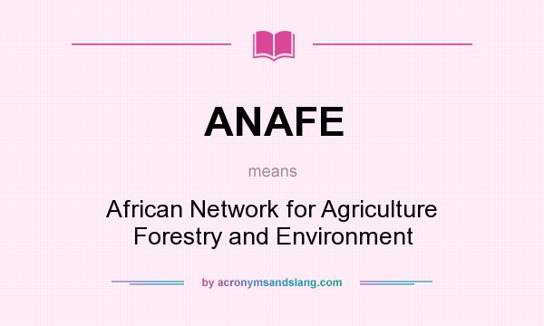 What does ANAFE mean? It stands for African Network for Agriculture Forestry and Environment
