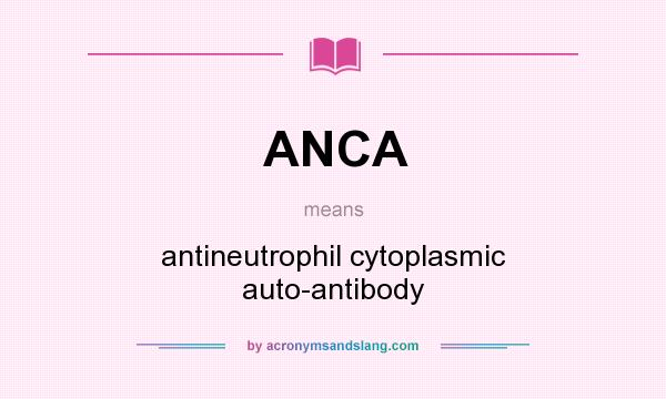 What does ANCA mean? It stands for antineutrophil cytoplasmic auto-antibody