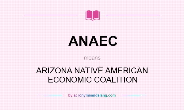What does ANAEC mean? It stands for ARIZONA NATIVE AMERICAN ECONOMIC COALITION