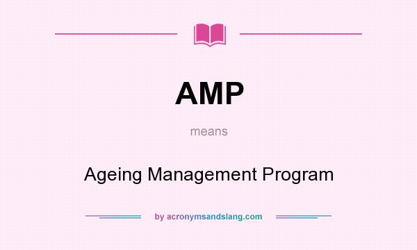 What does AMP mean? It stands for Ageing Management Program