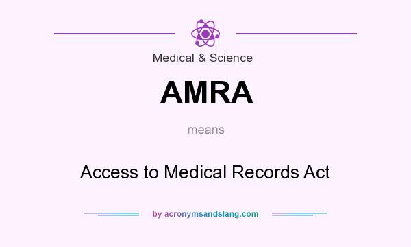 What does AMRA mean? It stands for Access to Medical Records Act