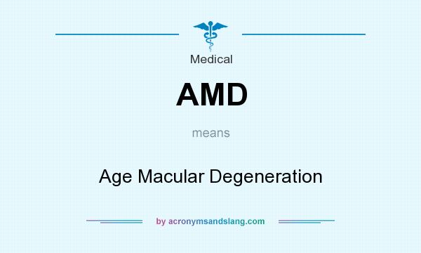 What does AMD mean? It stands for Age Macular Degeneration