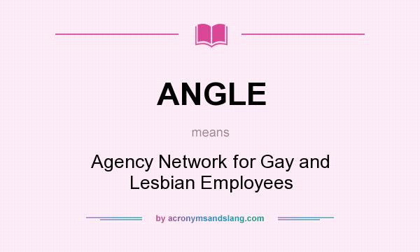 What does ANGLE mean? It stands for Agency Network for Gay and Lesbian Employees