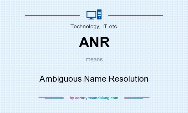 What does ANR mean? It stands for Ambiguous Name Resolution