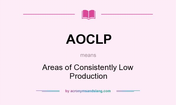 What does AOCLP mean? It stands for Areas of Consistently Low Production