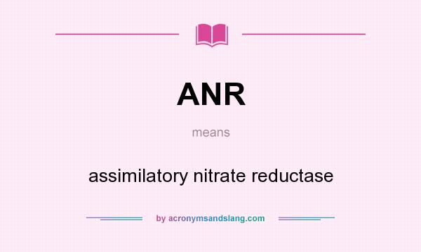 What does ANR mean? It stands for assimilatory nitrate reductase