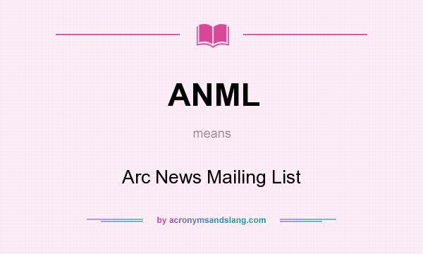 What does ANML mean? It stands for Arc News Mailing List