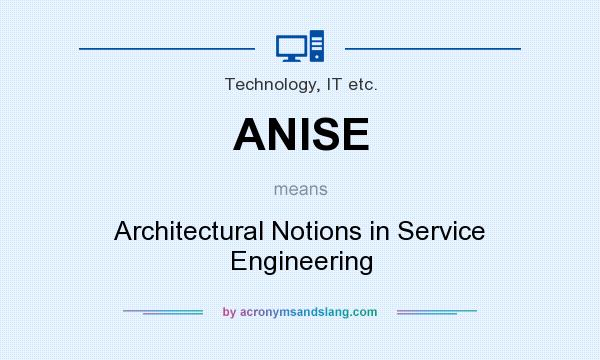 What does ANISE mean? It stands for Architectural Notions in Service Engineering