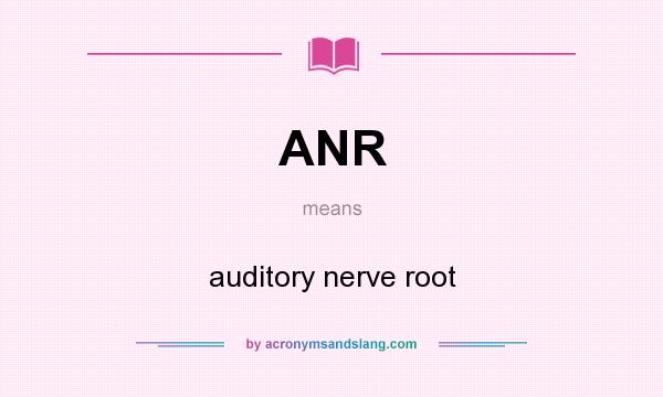 What does ANR mean? It stands for auditory nerve root