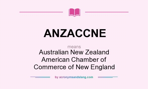 What does ANZACCNE mean? It stands for Australian New Zealand American Chamber of Commerce of New England