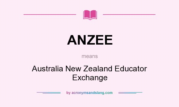 What does ANZEE mean? It stands for Australia New Zealand Educator Exchange