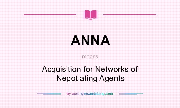 What does ANNA mean? It stands for Acquisition for Networks of Negotiating Agents