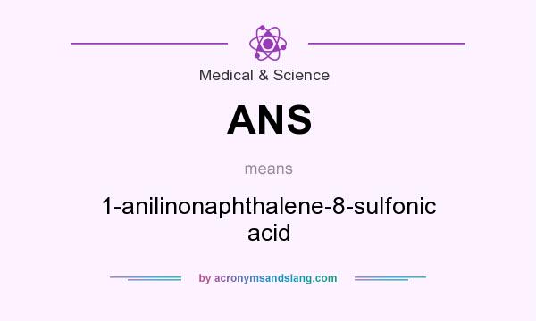What does ANS mean? It stands for 1-anilinonaphthalene-8-sulfonic acid