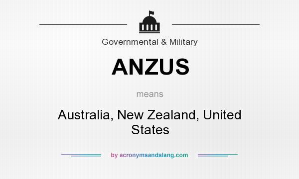 What does ANZUS mean? It stands for Australia, New Zealand, United States