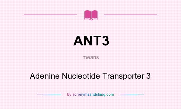 What does ANT3 mean? It stands for Adenine Nucleotide Transporter 3