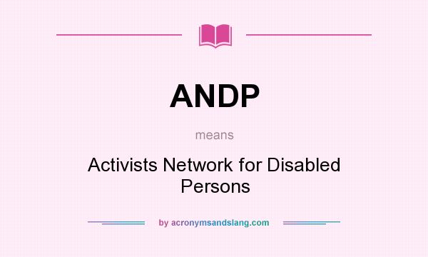 What does ANDP mean? It stands for Activists Network for Disabled Persons