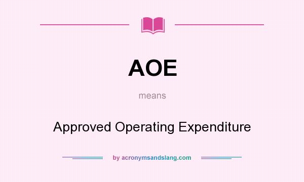 What does AOE mean? It stands for Approved Operating Expenditure