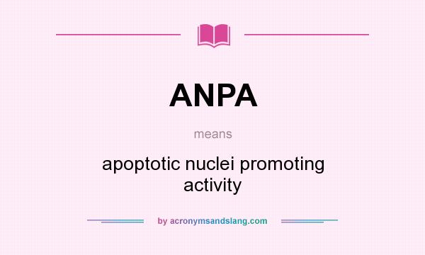 What does ANPA mean? It stands for apoptotic nuclei promoting activity