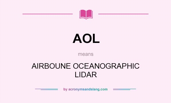 What does AOL mean? It stands for AIRBOUNE OCEANOGRAPHIC LIDAR