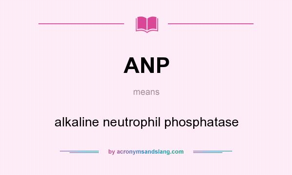 What does ANP mean? It stands for alkaline neutrophil phosphatase