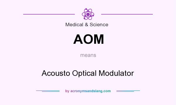 What does AOM mean? It stands for Acousto Optical Modulator