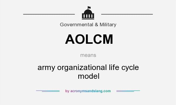 What does AOLCM mean? It stands for army organizational life cycle model