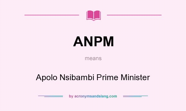 What does ANPM mean? It stands for Apolo Nsibambi Prime Minister