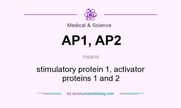What does AP1, AP2 mean? It stands for stimulatory protein 1, activator proteins 1 and 2