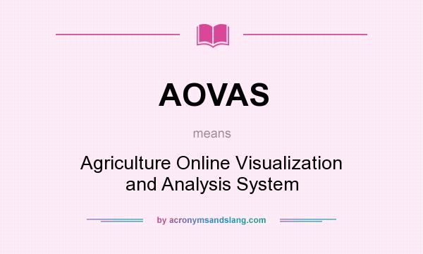 What does AOVAS mean? It stands for Agriculture Online Visualization and Analysis System