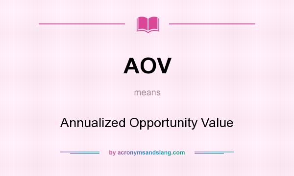 What does AOV mean? It stands for Annualized Opportunity Value