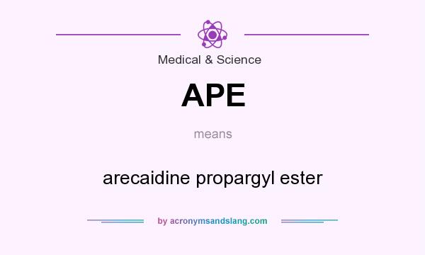 What does APE mean? It stands for arecaidine propargyl ester